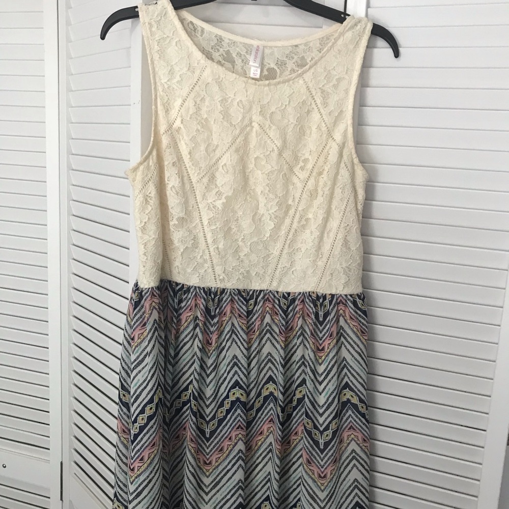 Lace and chiffon dress